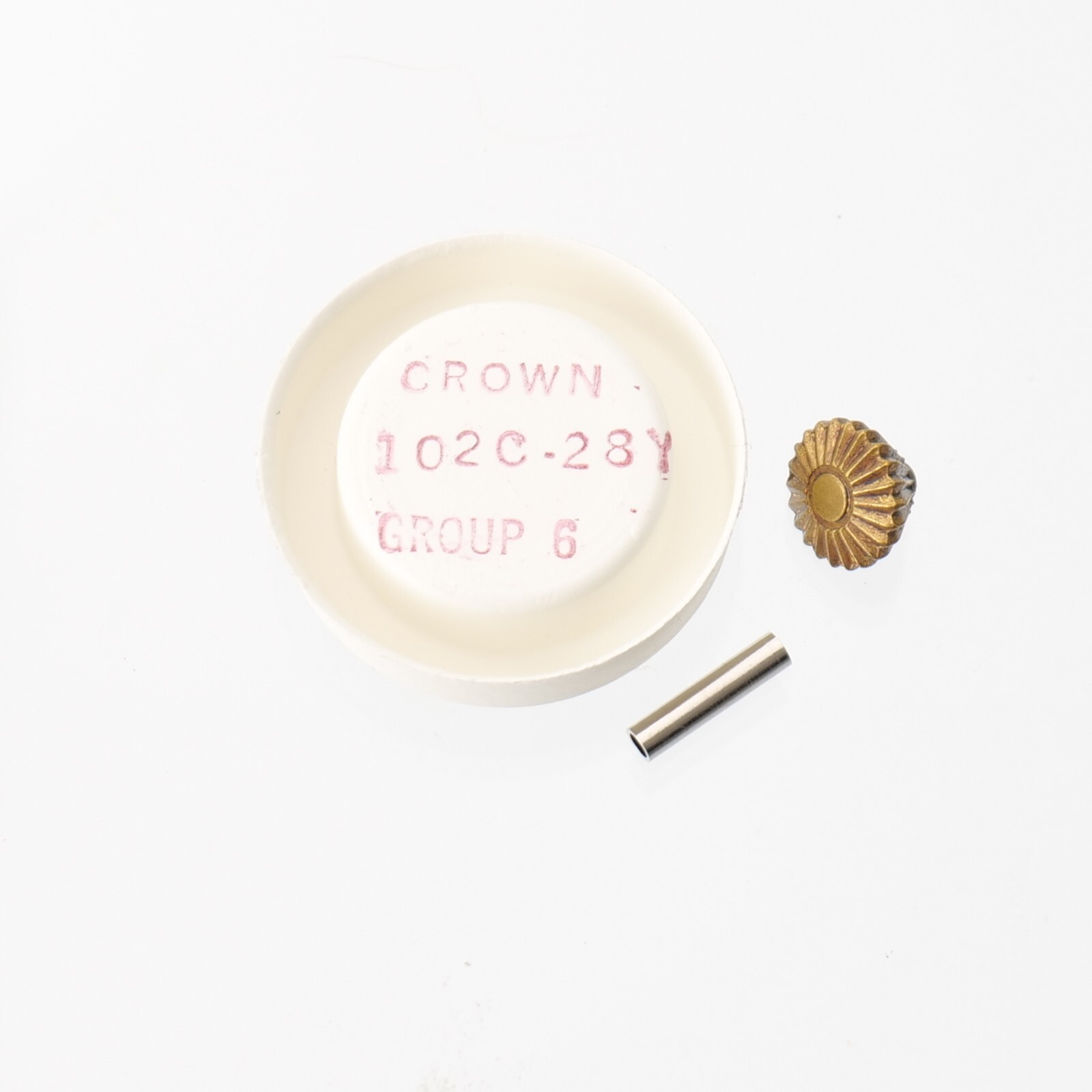 Genuine Bulova Watch Crown Part # 102C-28Y Gold Tone Watchmakers Parts (C4D23)