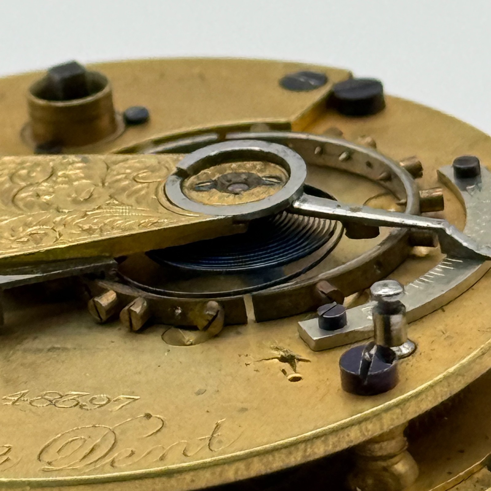 Kendal & Dent London Pocket Watch Movement – English Lever – Parts Repair 44.3mm