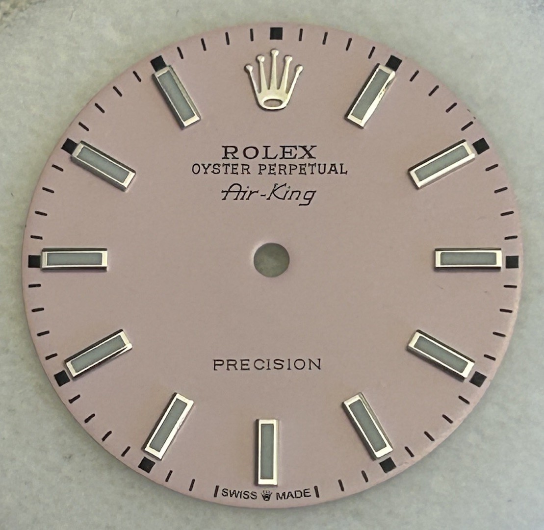 Rolex Air-King 34mm Custom Baby Pink Lume Index Dial 14000 14010 14200 114200