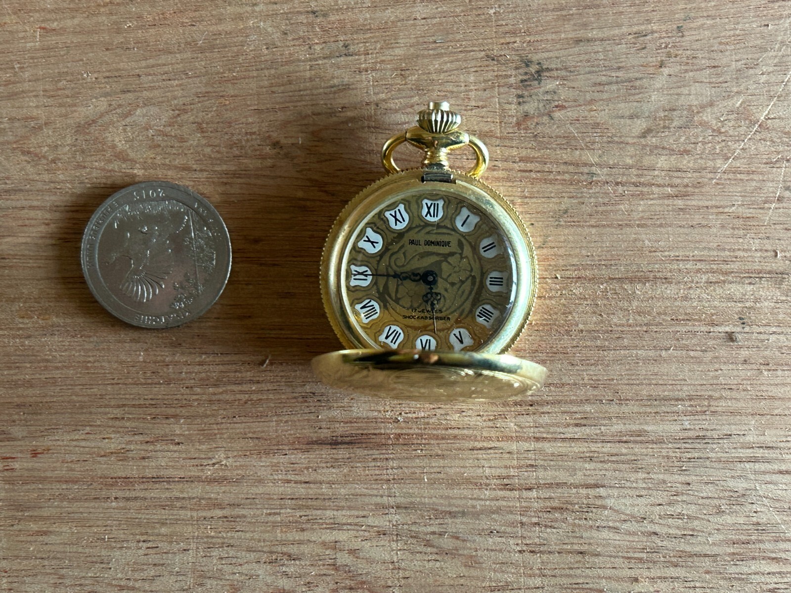 Paul Dominique Pocket Watch 17 Jewels Shock Absorber Kent France Parts Vintage