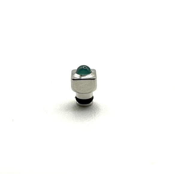 New Genuine Corum Sugar Cube 137.429.47 Stainless Steel 2.95mm Green Stone Crown