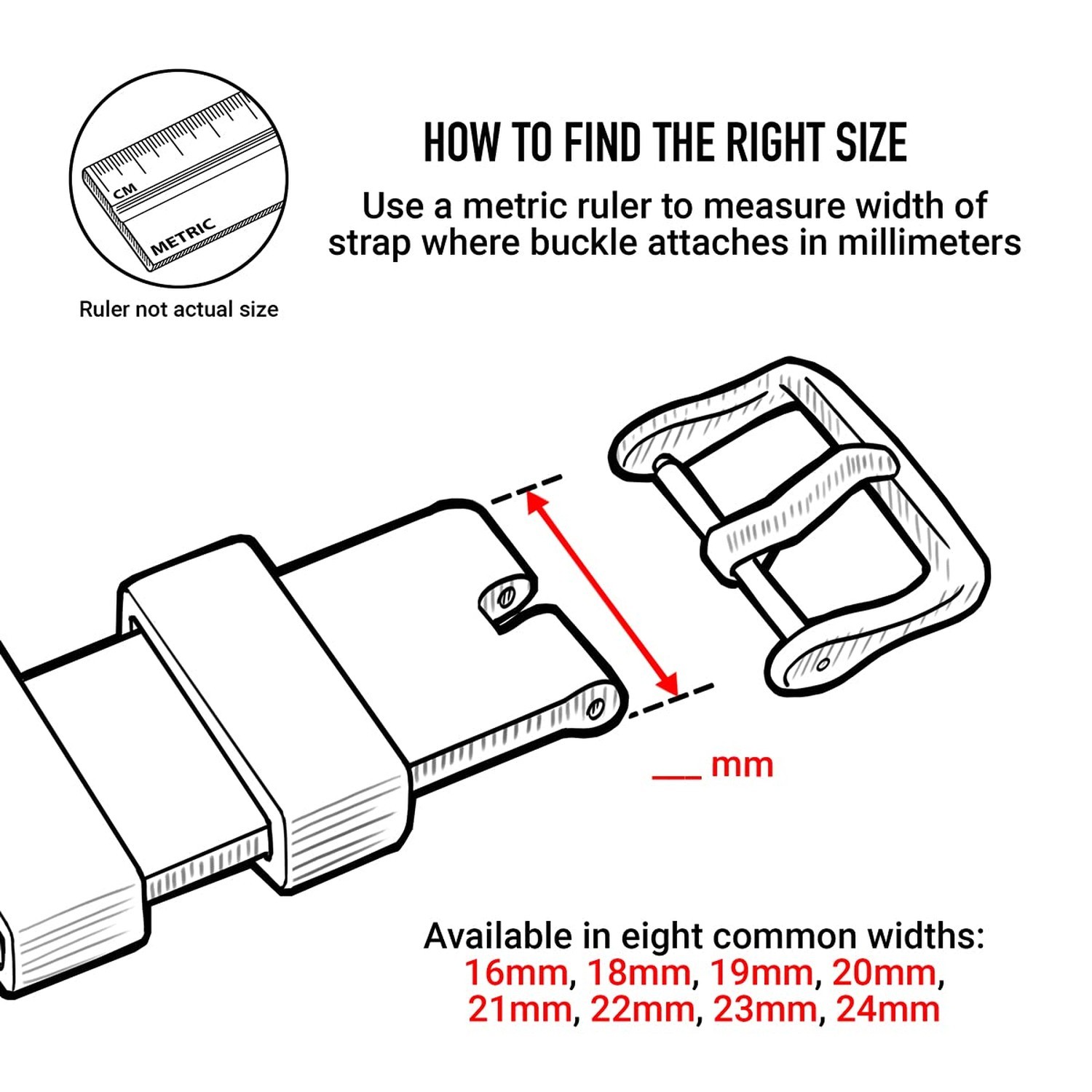 Archer Watch Straps – Stainless Steel Watch Strap Buckles 24mm