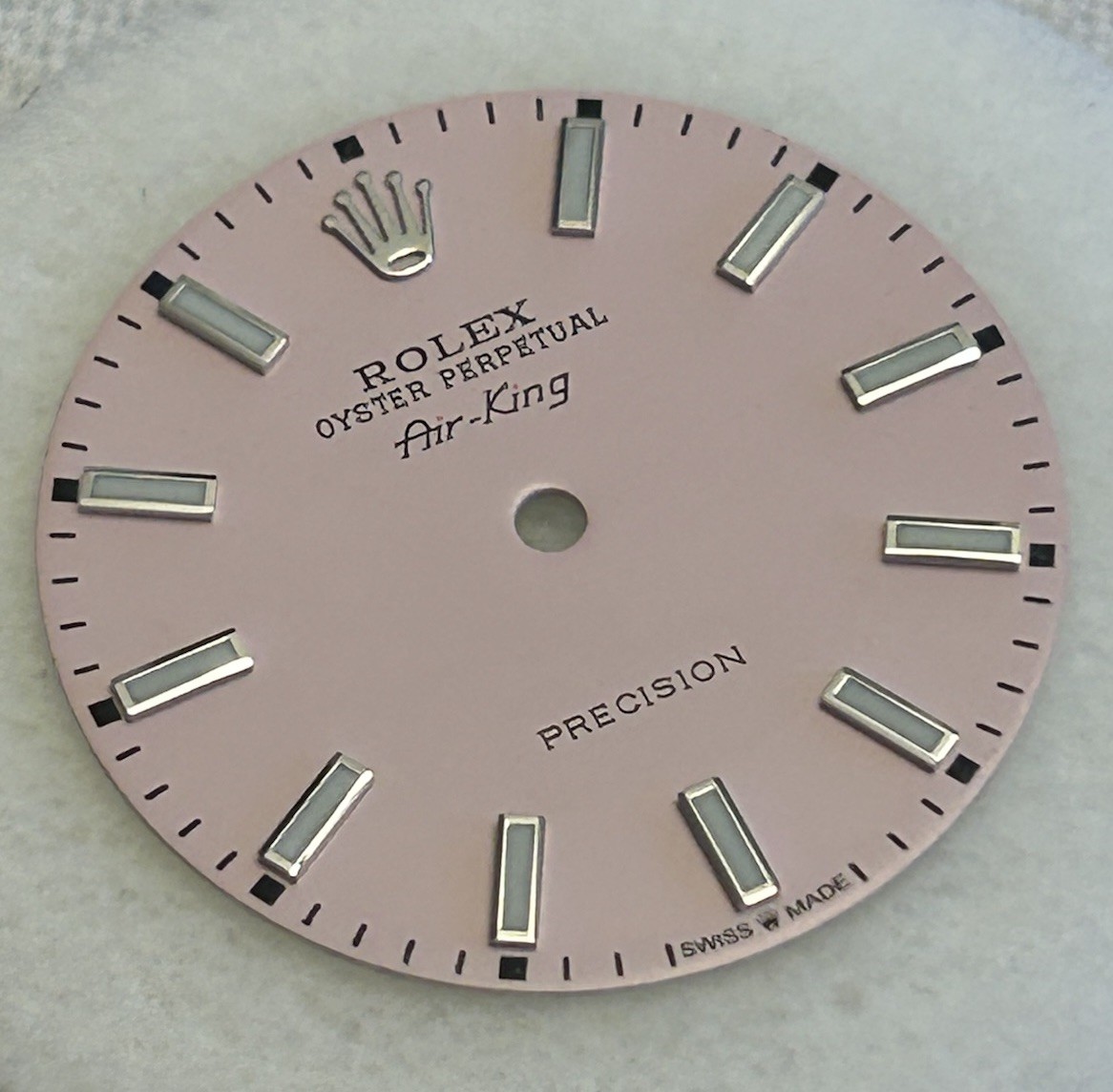 Rolex Air-King 34mm Custom Baby Pink Lume Index Dial 14000 14010 14200 114200
