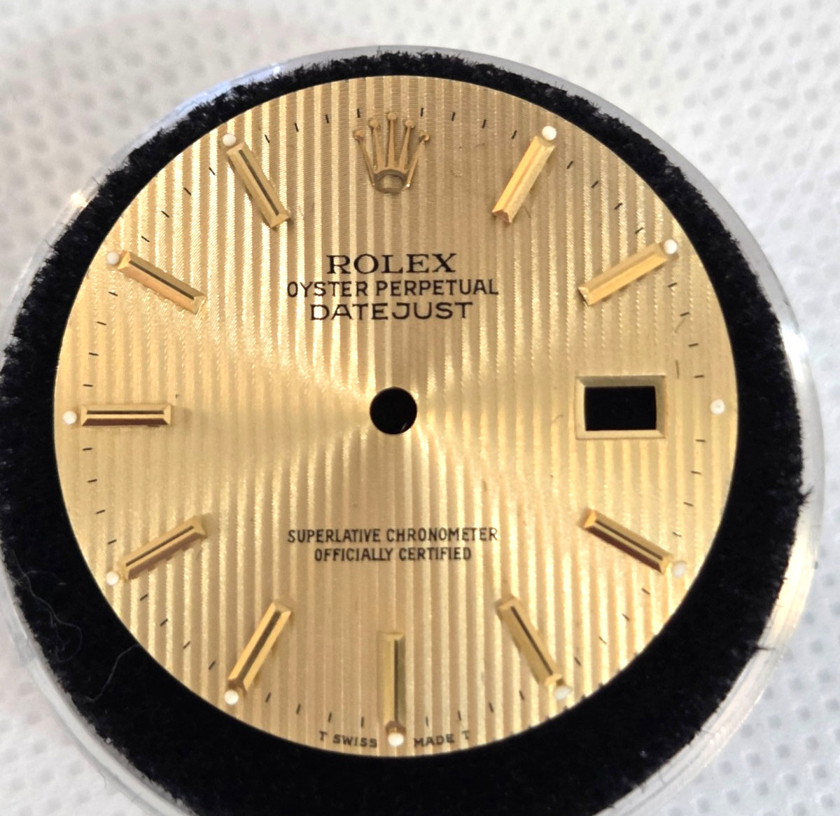 Rolex Champagne Tapestry Gold Stick Dial For Mens 36mm Datejust 16013 16233 (18)