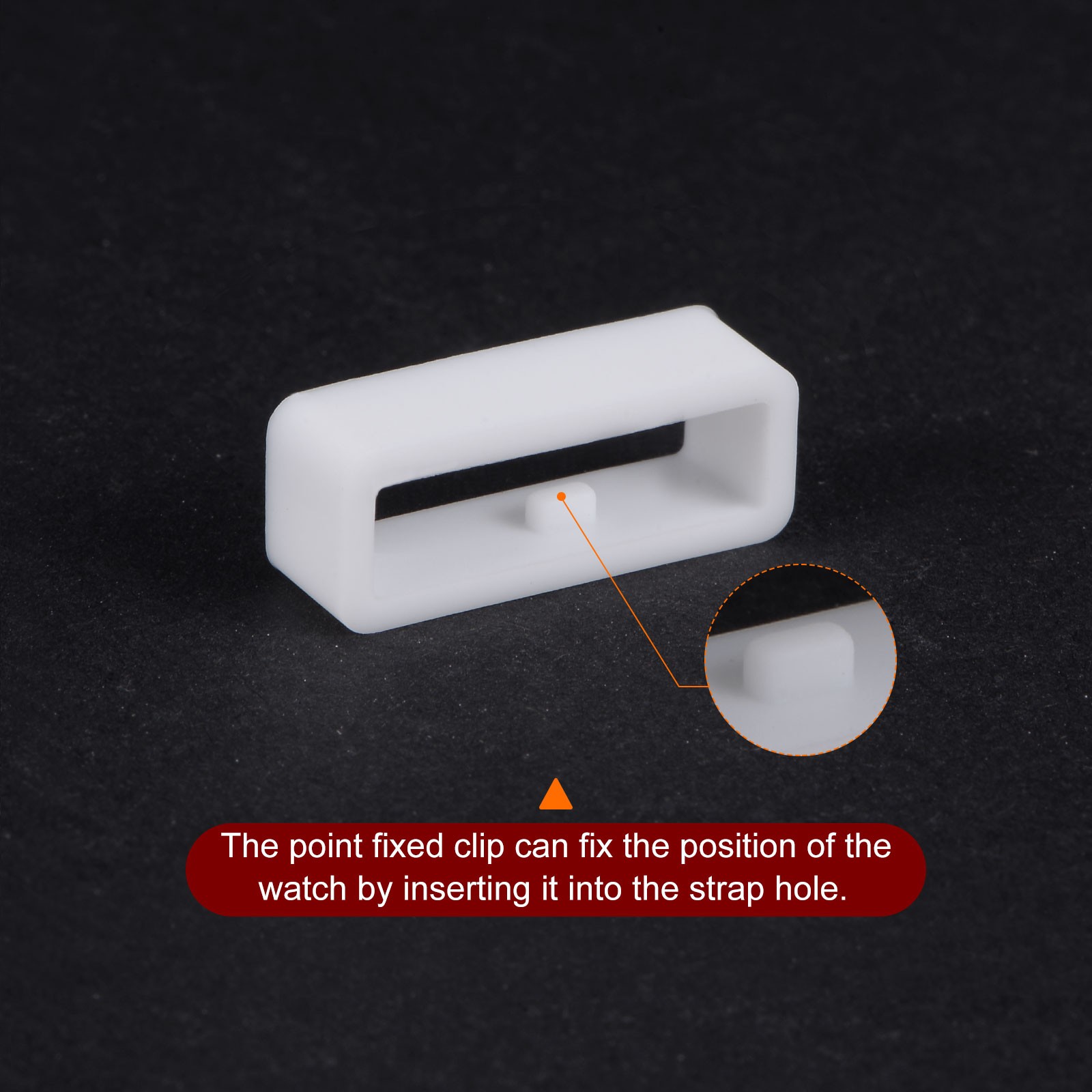 6pcs Watch Strap Loop Fastener Ring 18mm Rubber Watch Holder Keeper White