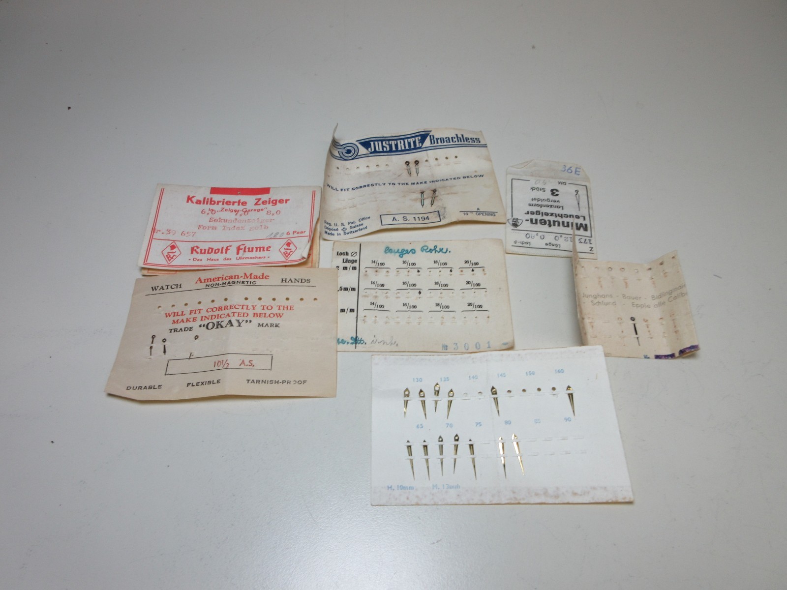 ASSORTED LOT WATCH HANDS LOT WATCHMAKER REPLACEMENT PARTS #247