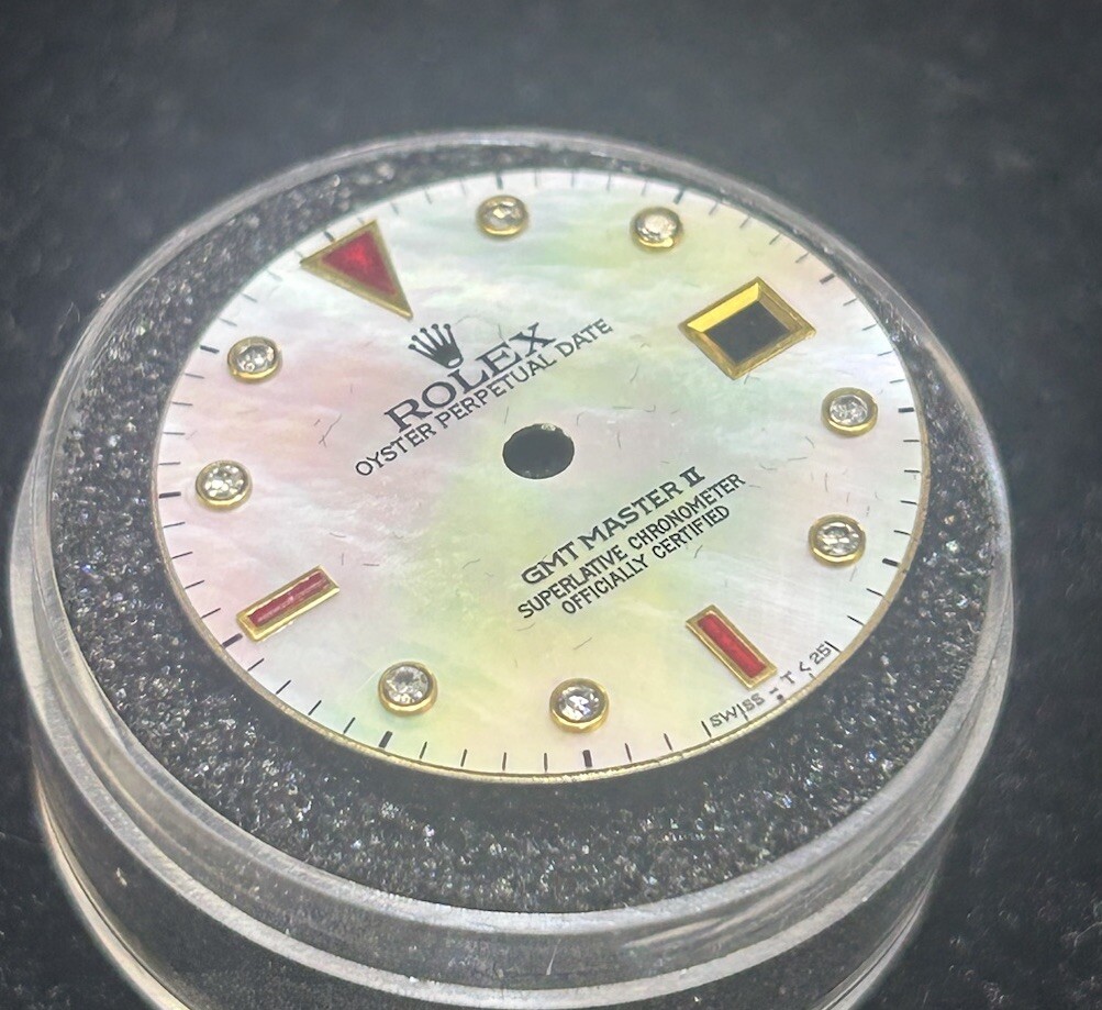 Rolex Gmt Master II 40mm Custom MOP Ruby Diamond Dial For Models 16713 & 16718