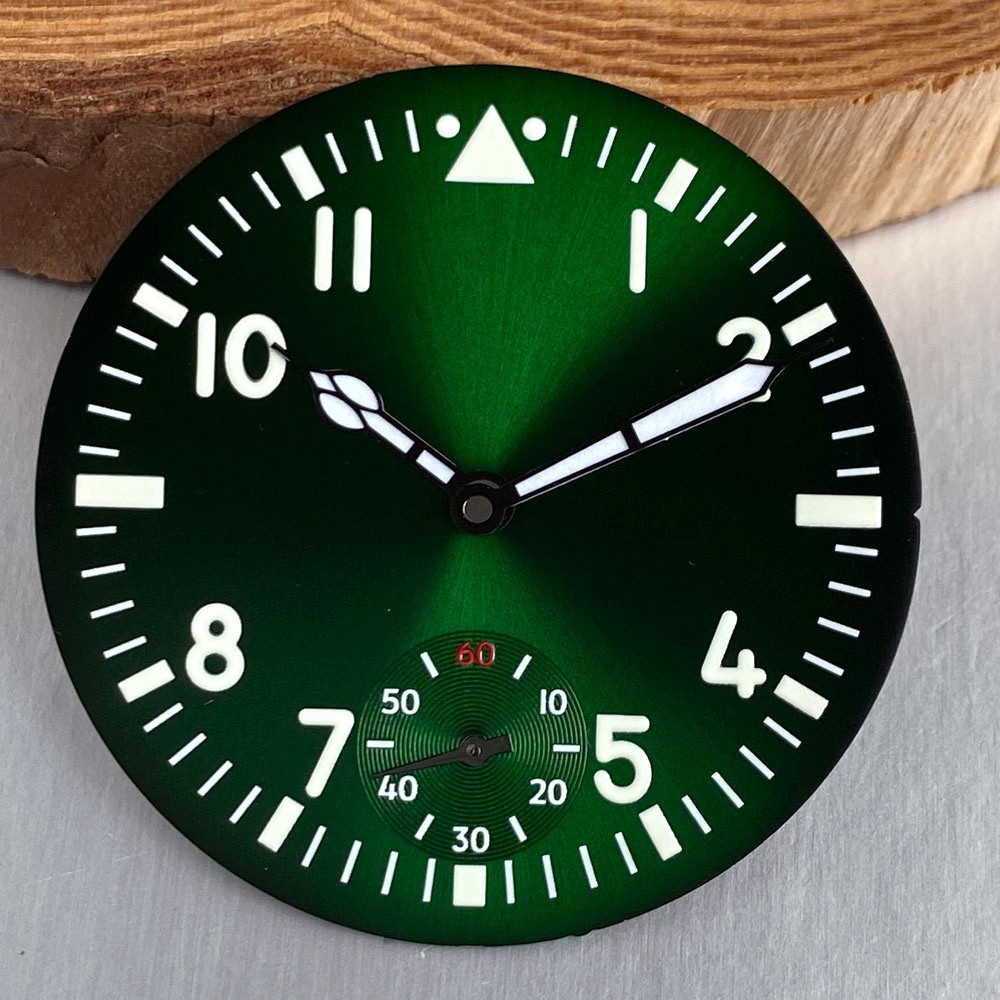 Blue/Black/Green/White 37mm Pilot Watch Dial & Hands Fit ETA6498 ST3621 Movement