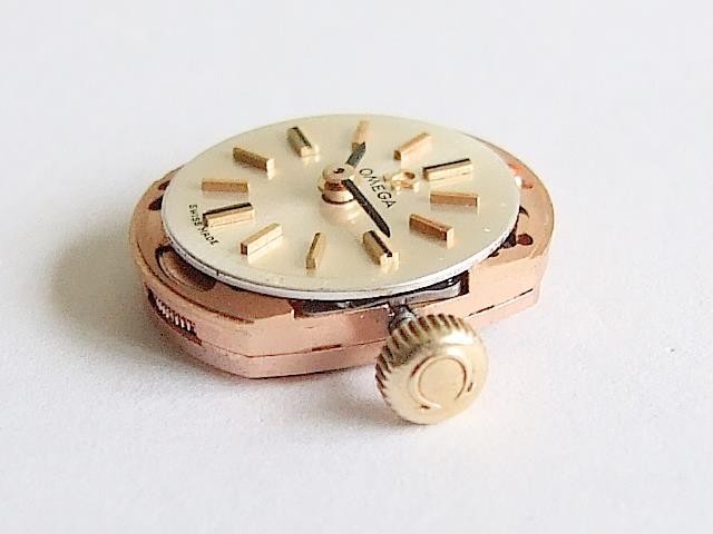Omega 484 watch movement, crown, dial and hands in working condition