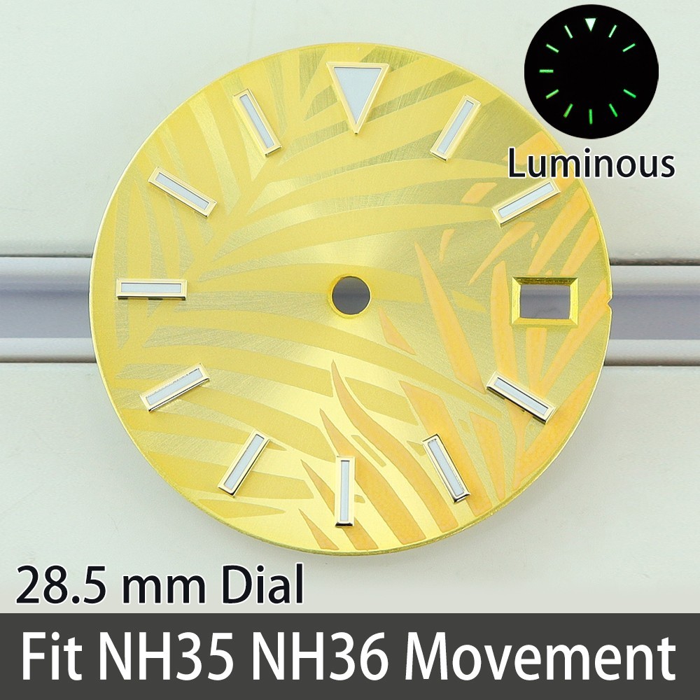 3C Luminous Fashion 28.5mm Metal Watch Dials For Seiko NH35 Miyota 8215 Movement