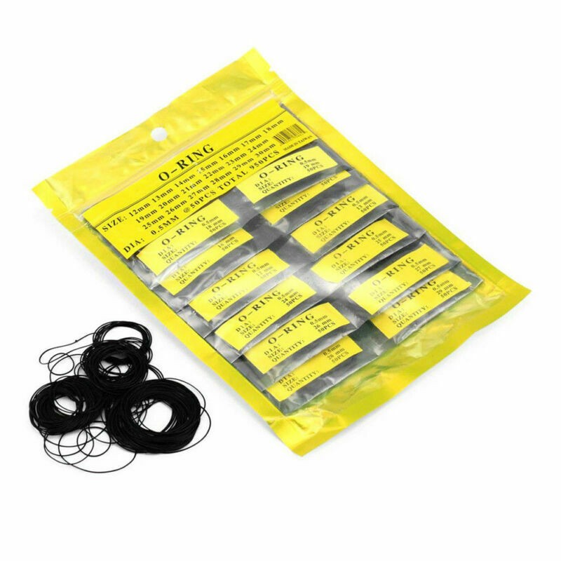 500Pack 31-40mm Rubber O-Ring Watch Back Cover Seal Gaskets Assortment 0.8mm DM