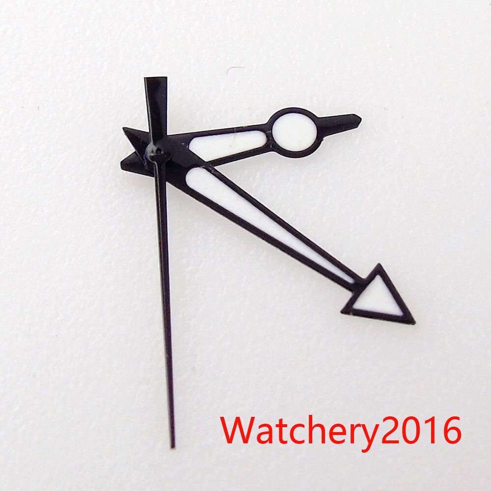 Watches Parts Black Edge White Watch Hands Luminous fit NH35 Movement Mens Watch