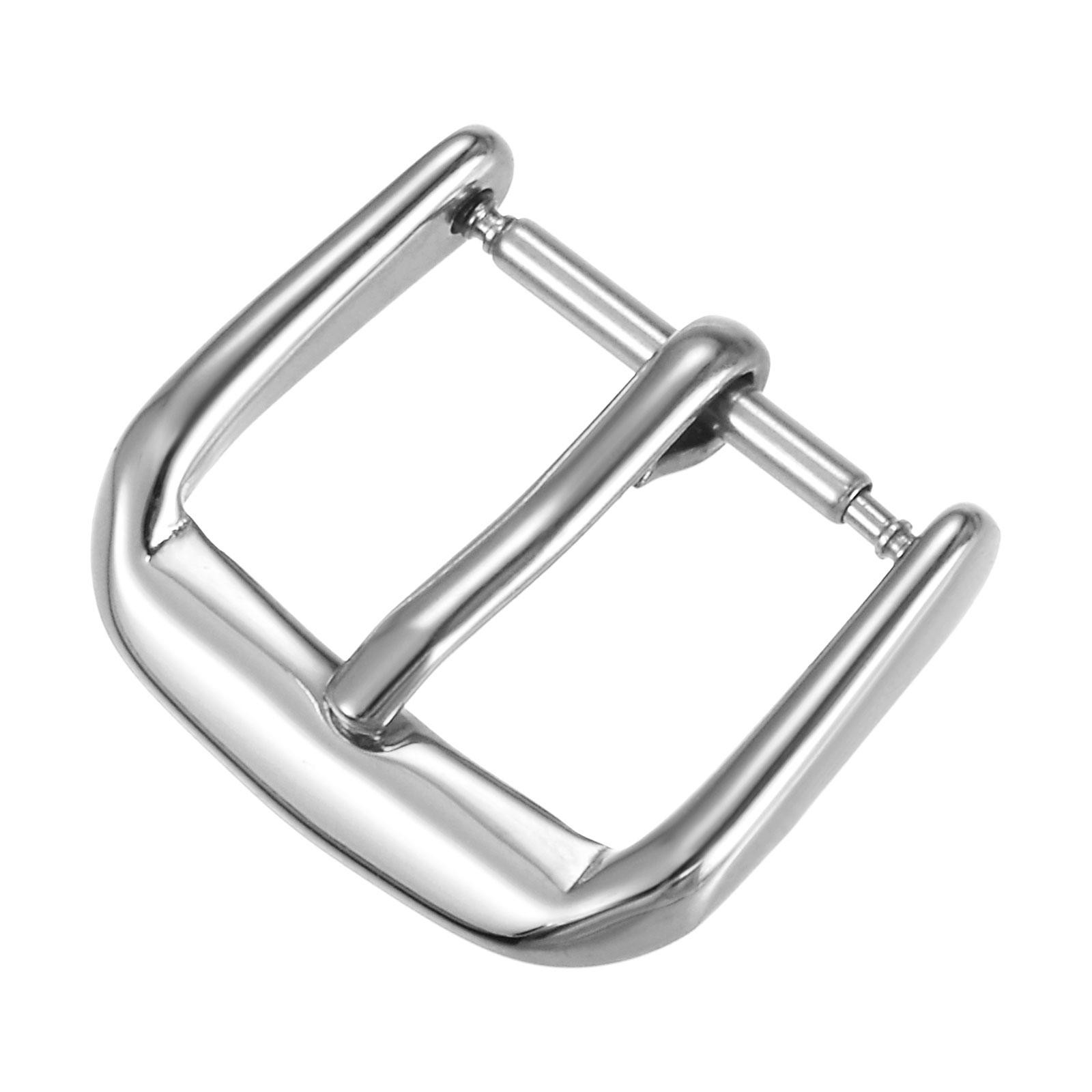 SUS304 Polished PVD Watch Buckle for 14mm Width Watch Bands Silver Tone