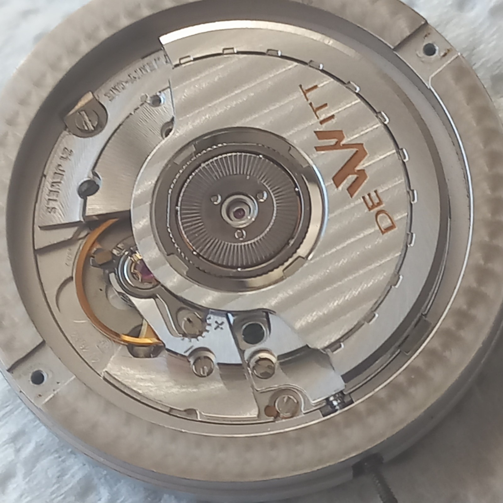 DeWitt Retrograde Watch Movement – Complete Set Dial + Movement + Metal Holder