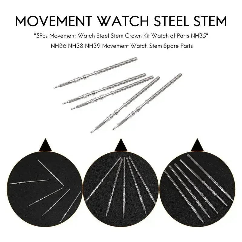 1/2/3/4pcs Movement Watch Steel Kit Watch of Parts for Watch Stem Spare Parts