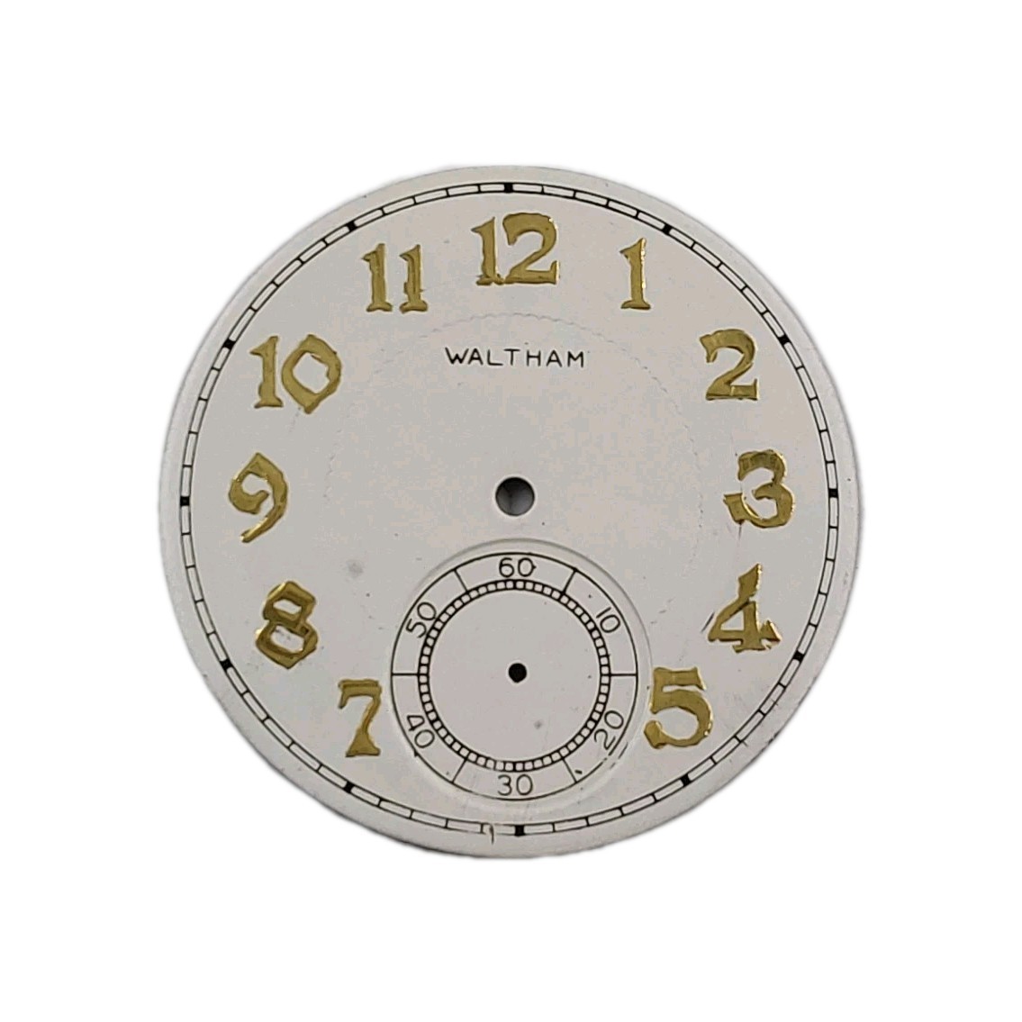 Waltham 37.6mm Double Sunk Metal Pocket Watch Dial Only 1712