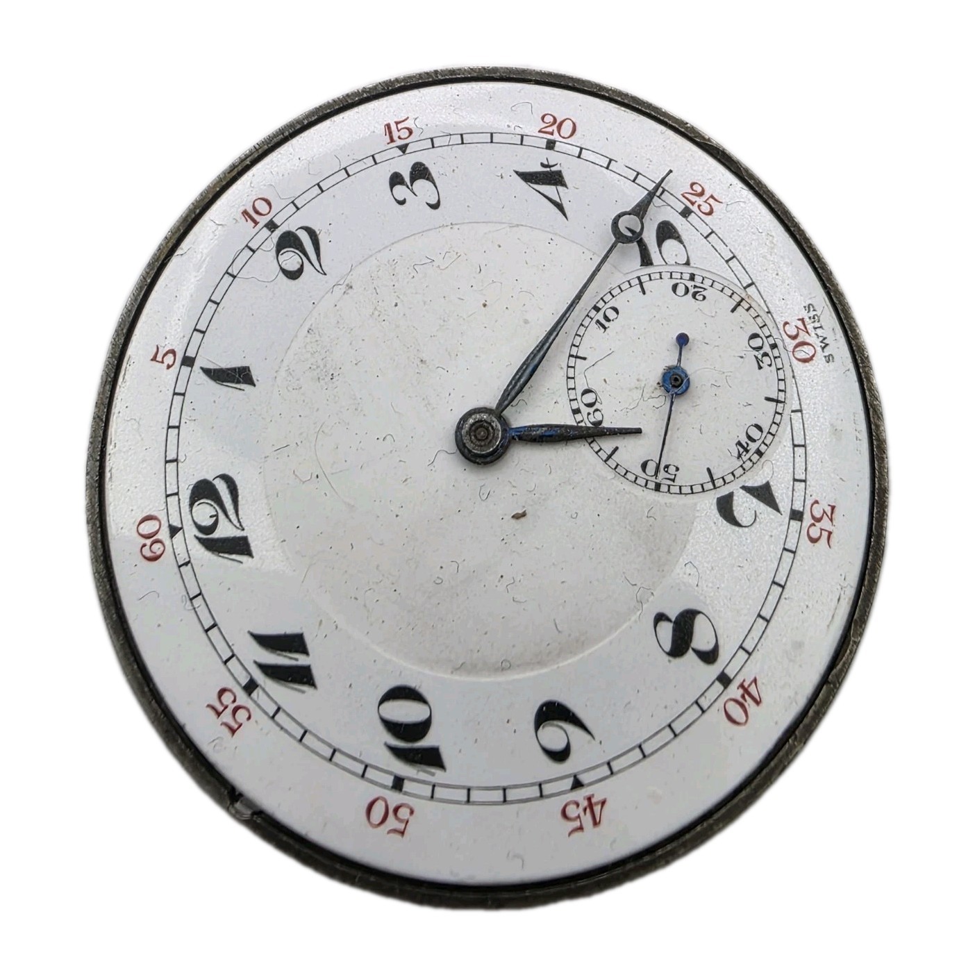 Hafis Watch Co Swiss 7 Jewel Size 16 Pocket Watch Movement Runs Dial Lot 415
