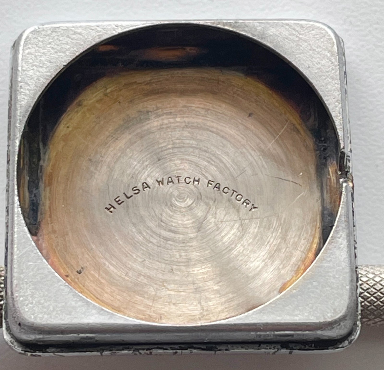 HELSA Watch Factory Square Case 238 A Replacement Repair Part Silver Vintage