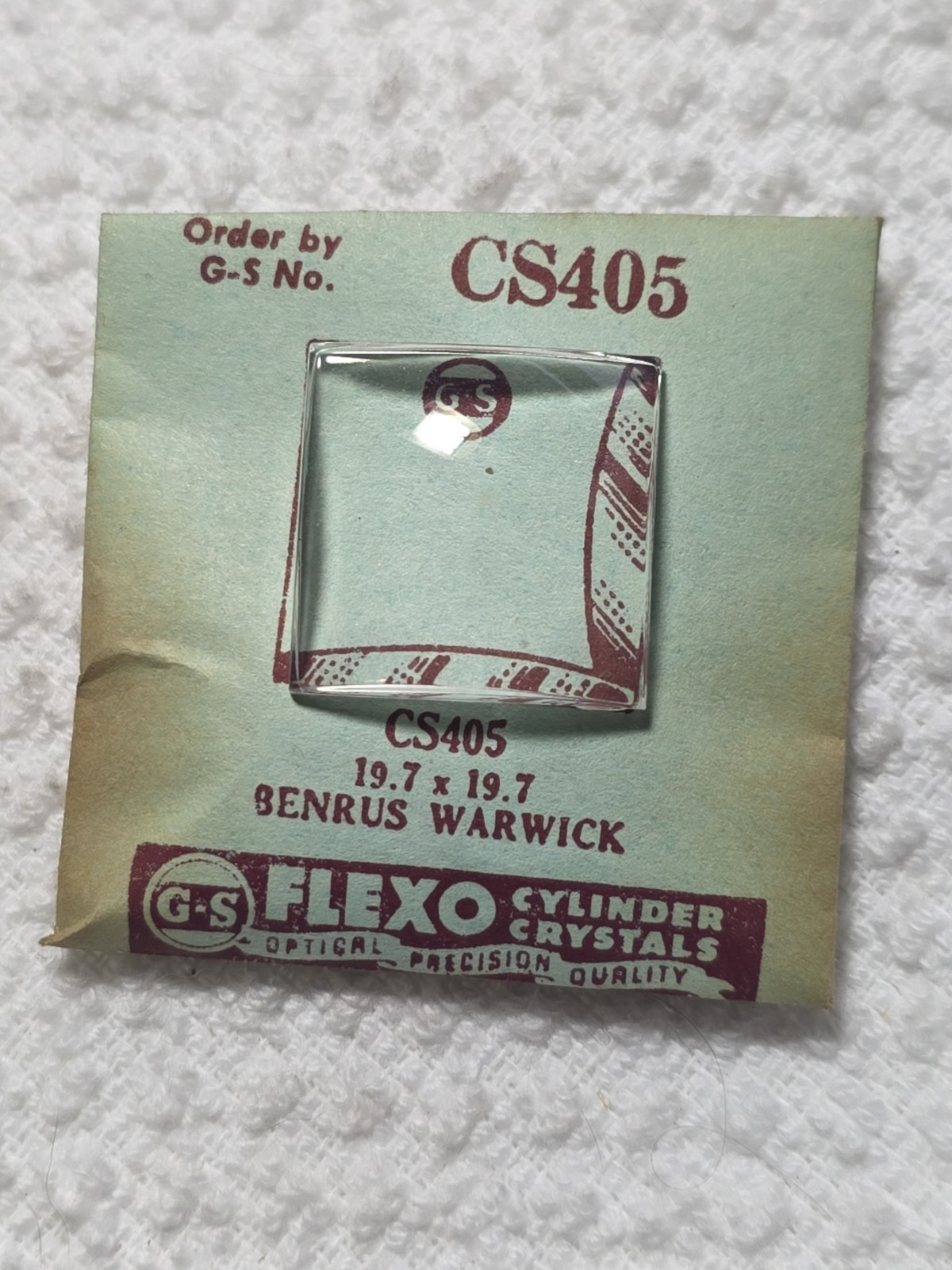G-S Watch Crystal CS405 Benrus Warwick 19.7X19.7