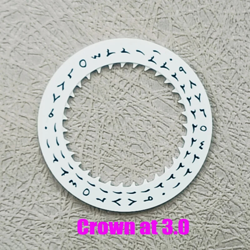 Arabic Date Disk Wheel Crown at 3/ 3.8 for NH35 Automatic Mechanical Movement