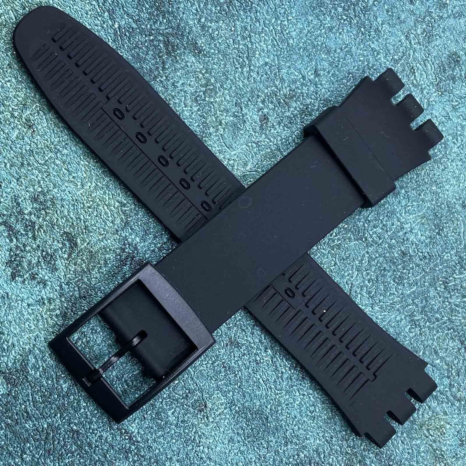 Silicone Rubber Watch Strap/Watch Band Replacement for Swatch 17mm Black