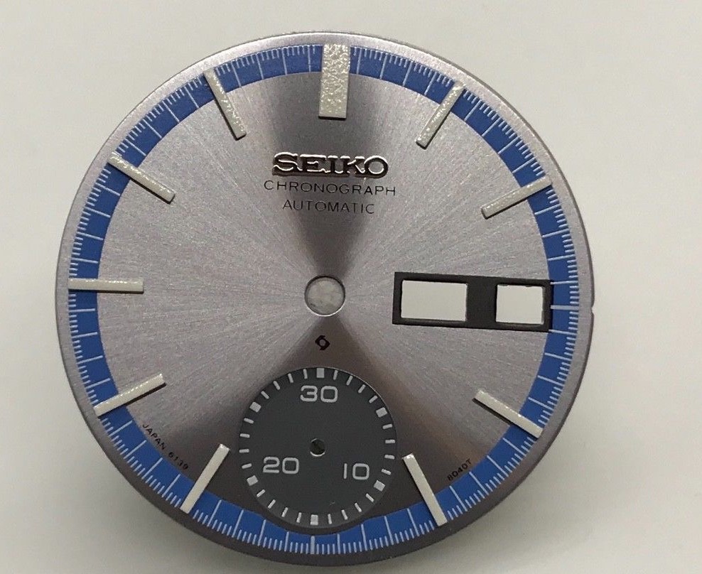 Replacement Dial for Seiko 6139 – 8020 Chronograph Automatic Blue And Silver
