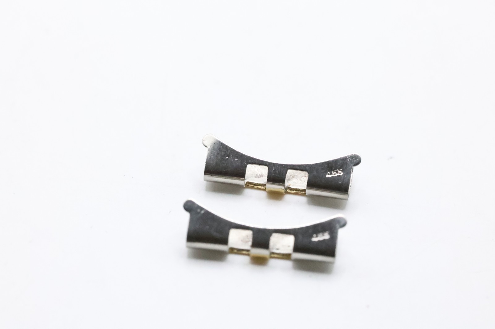two Authentic 455 Rolex 20mm End Links Yellow Gold & Stainless Steel #638
