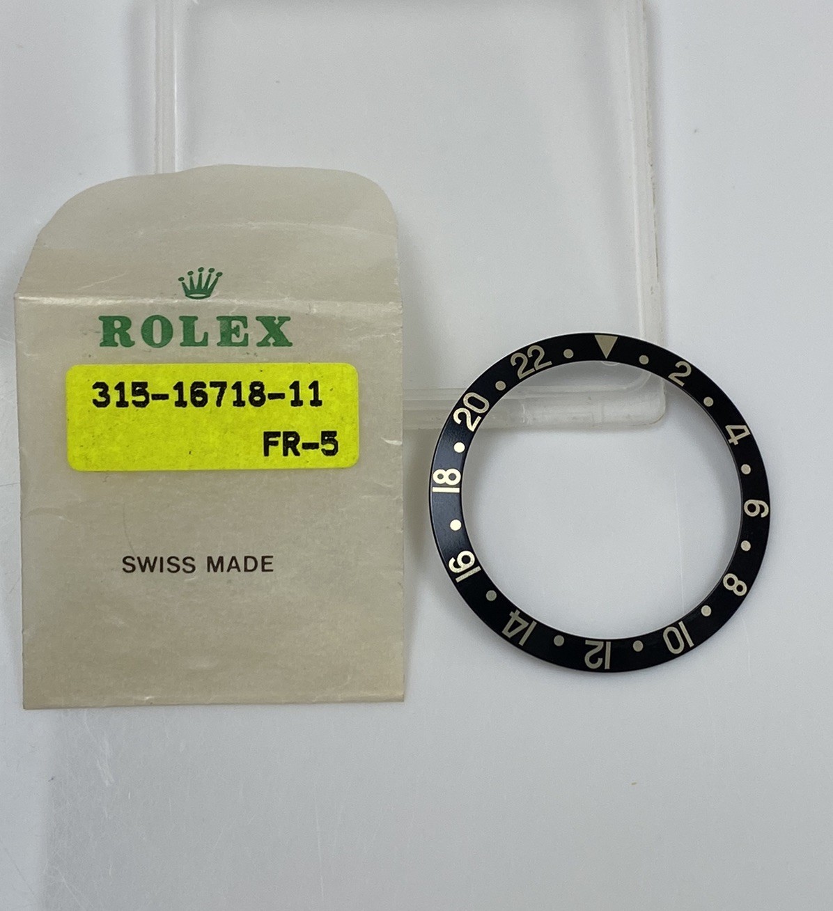 Genuine Rolex GMT Master Sapphire 16713 16718 16758 Black/Gold Bezel Insert