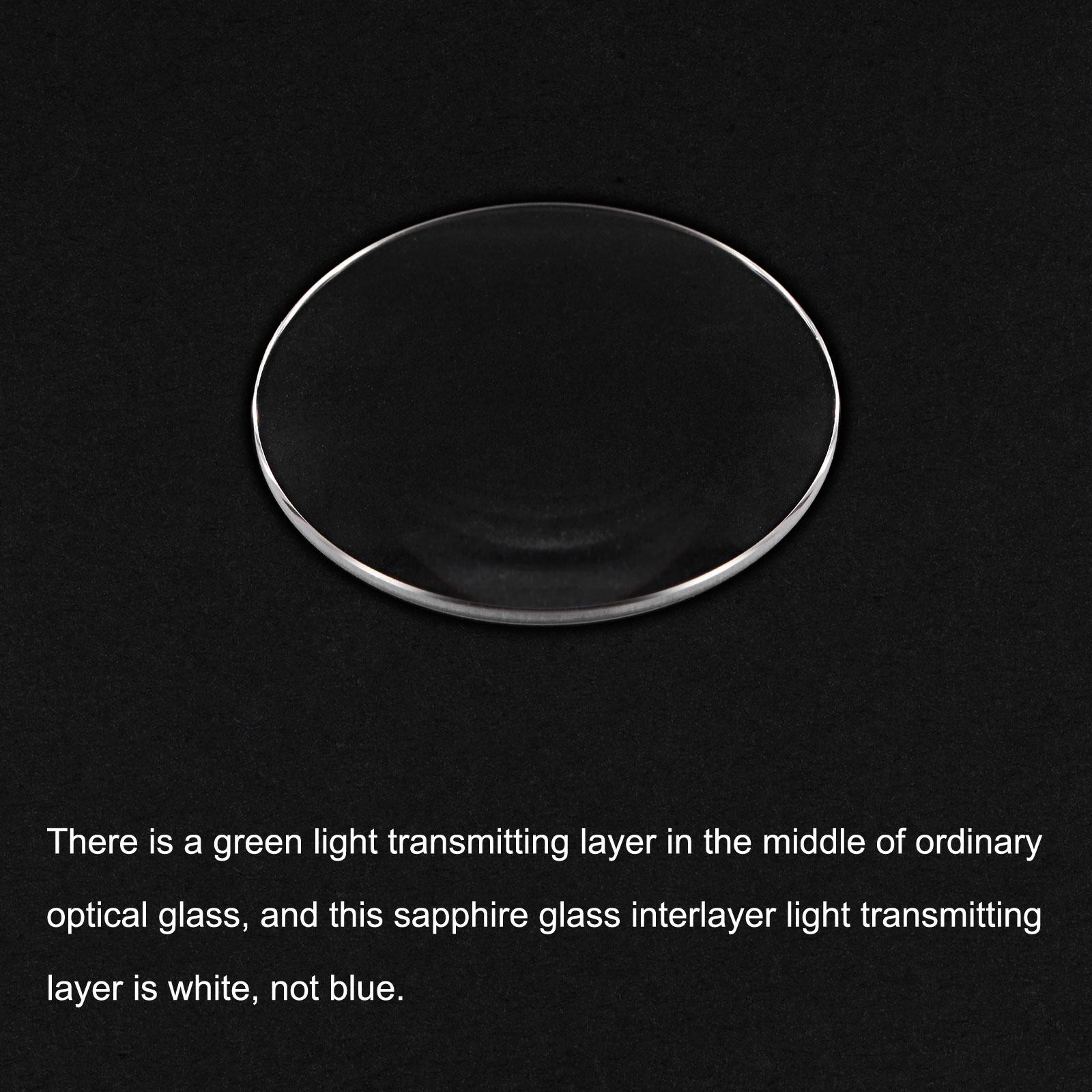 Watch Glass Sapphire Crystal Lens Single Dome 36mm Dia. 1.3mm Thickness Clear