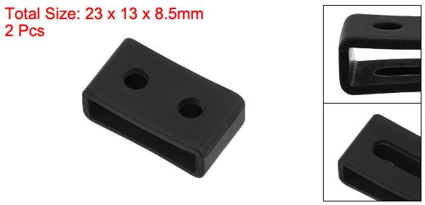 Watch Band Strap Loops Silicone for 20mm Width Watch Band Black 2Pcs