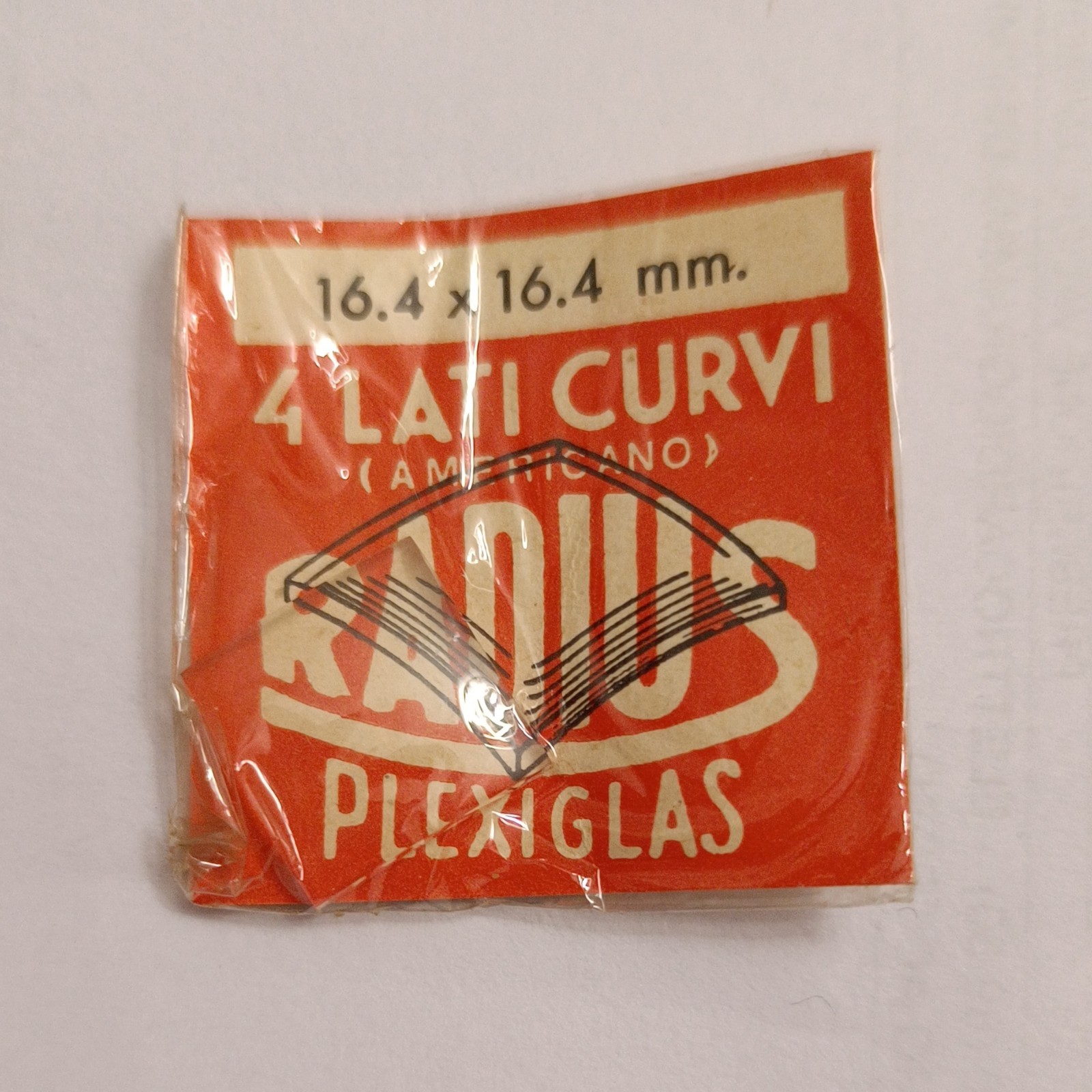 164×164 Plexiglass Square Glass – 4 Curved Sides – Nos Vintage American Type