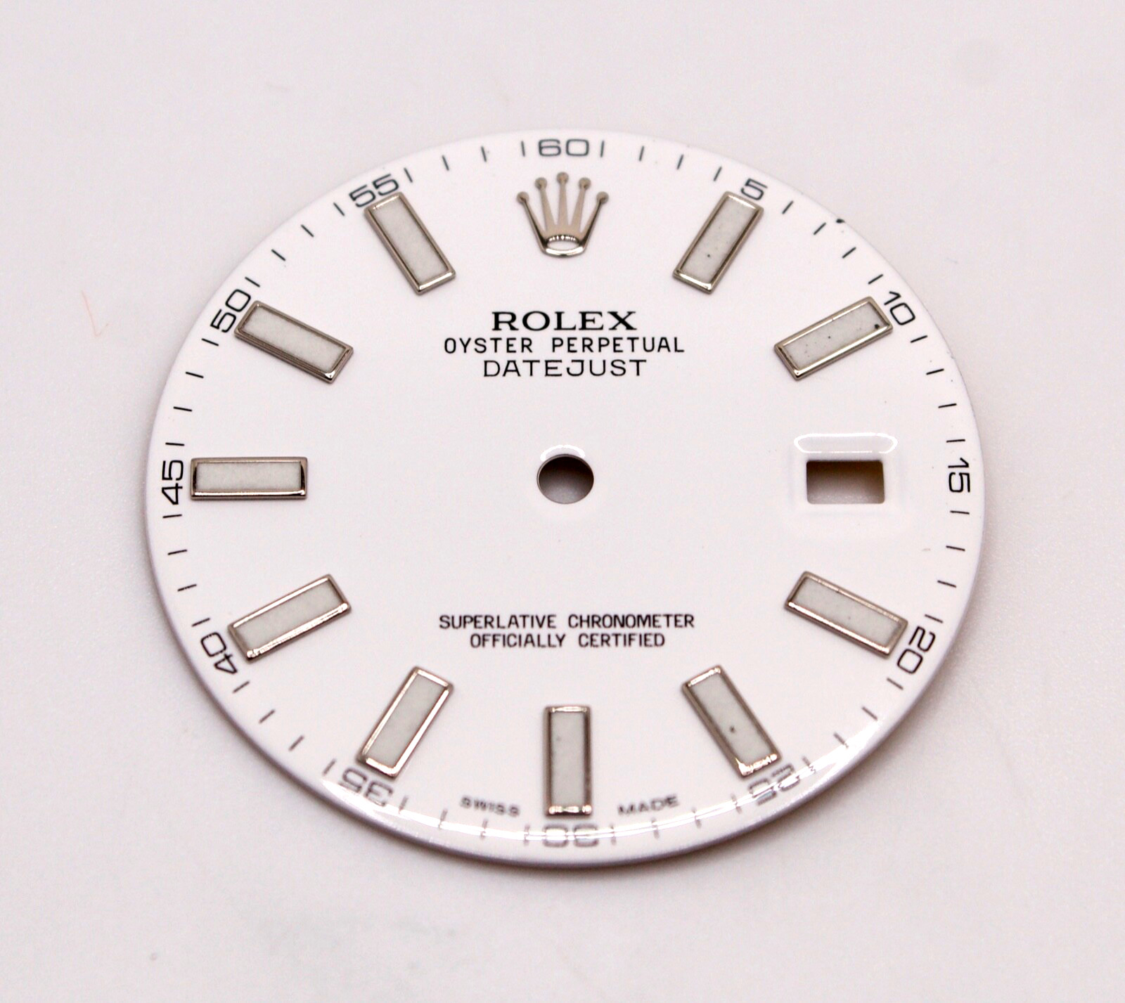ORIGINAL Rolex Dial 41mm Datejust White Stainless Steel w Date 116300/116334