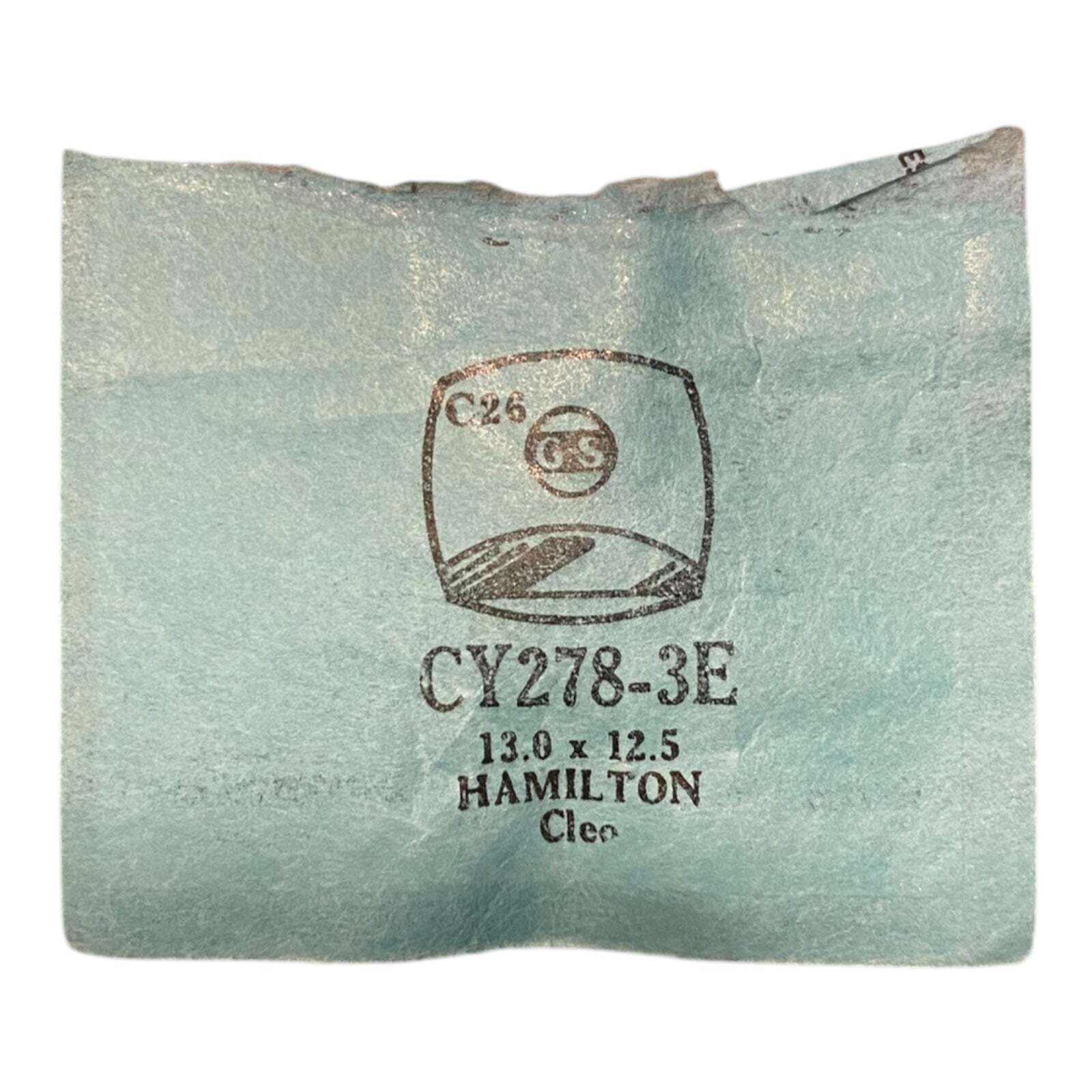 Germanow-Simon Mach (GS) CY278-3E Watch Crystal 13.0×12.5 NOS Part Hamilton