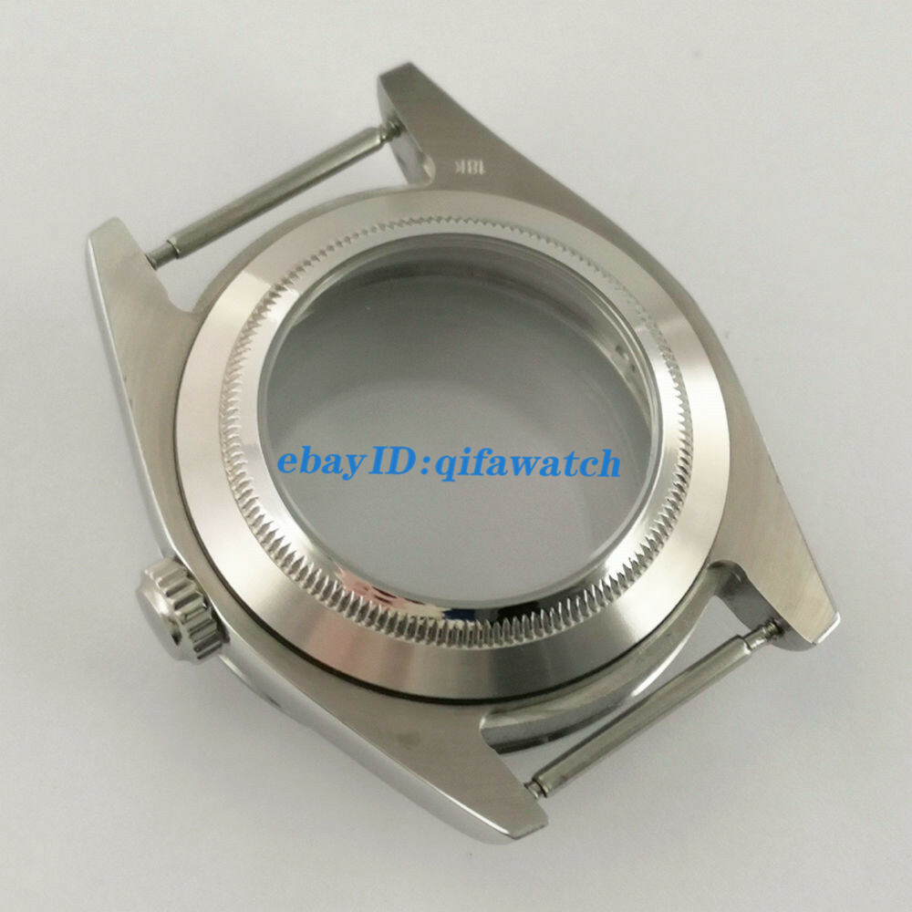 36mm sapphire glass silver steel case polished bezel fits NH35 NH36 movement