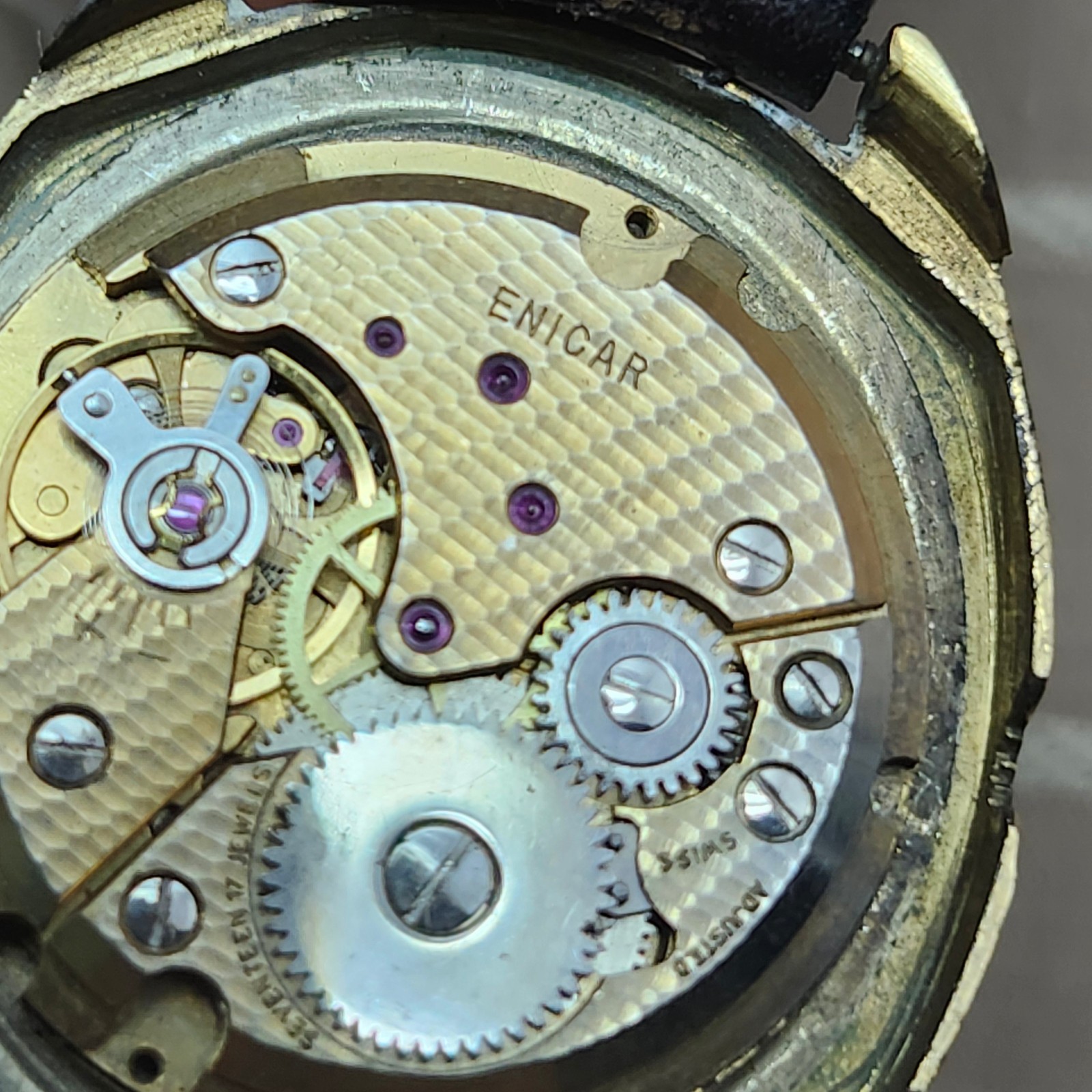 Enicar Swiss Watch 112-02-01 Cal. AR 1120 Repair/Parts No Crown