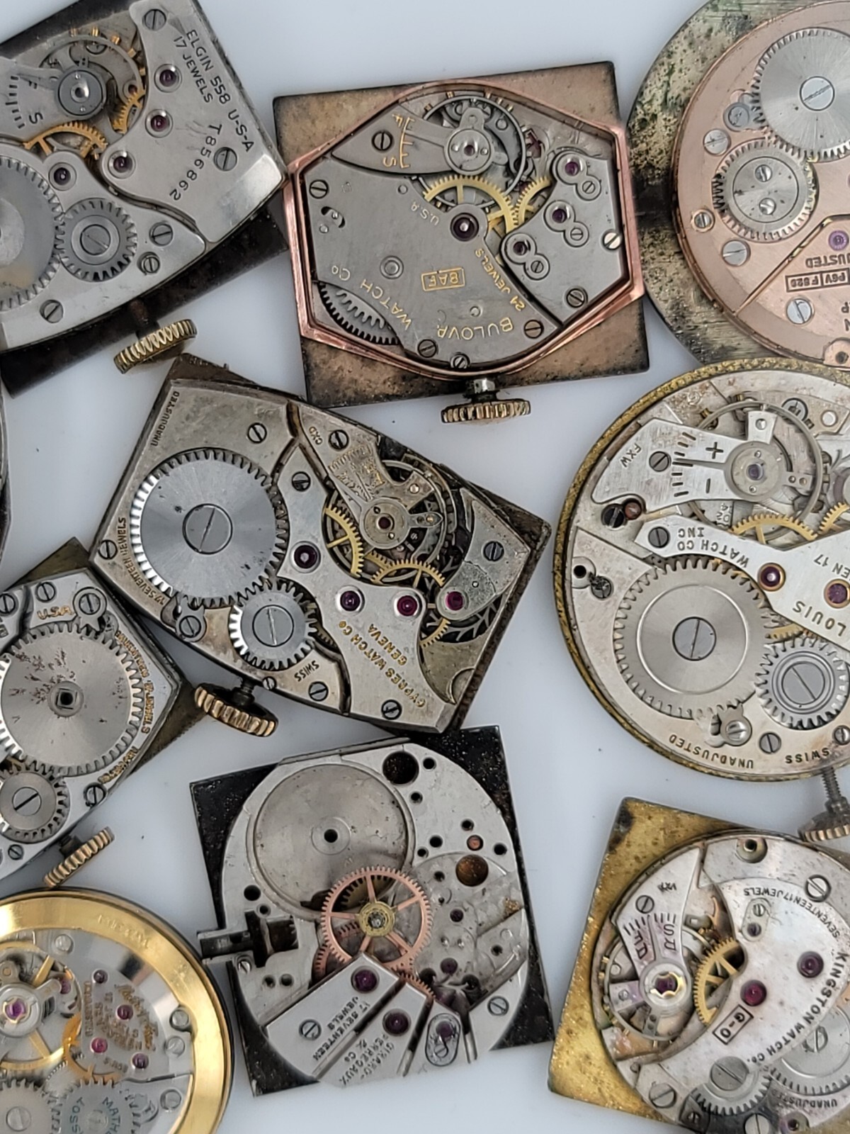 Lot Of Vintage Men’s Mechanical Watch Movements Mathey-Tissot, Girard-Perregaux