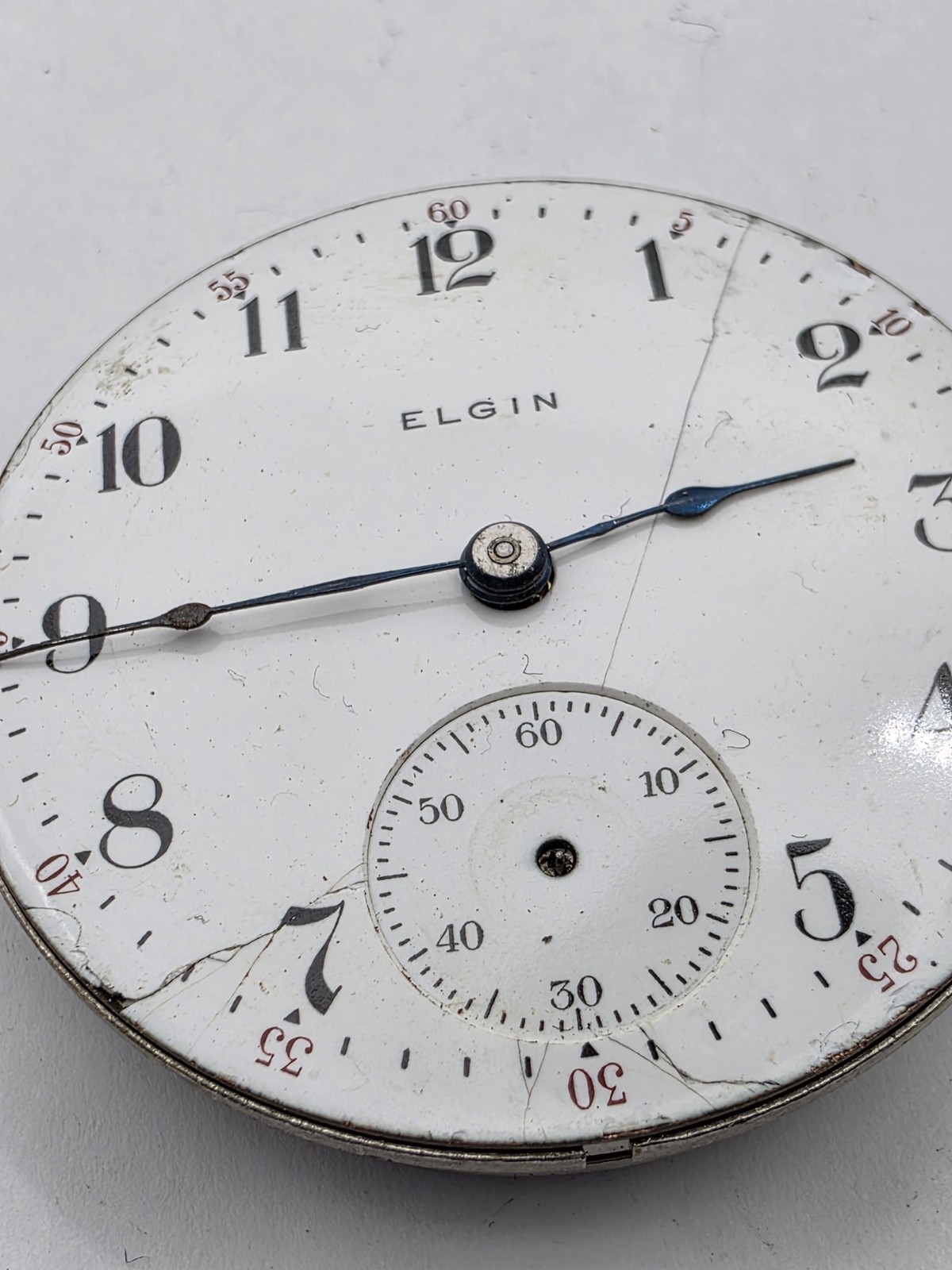 Vintage Elgin 18 Size Pocket Watch Movement 45mm Safety Pinion 1136 Lot 412