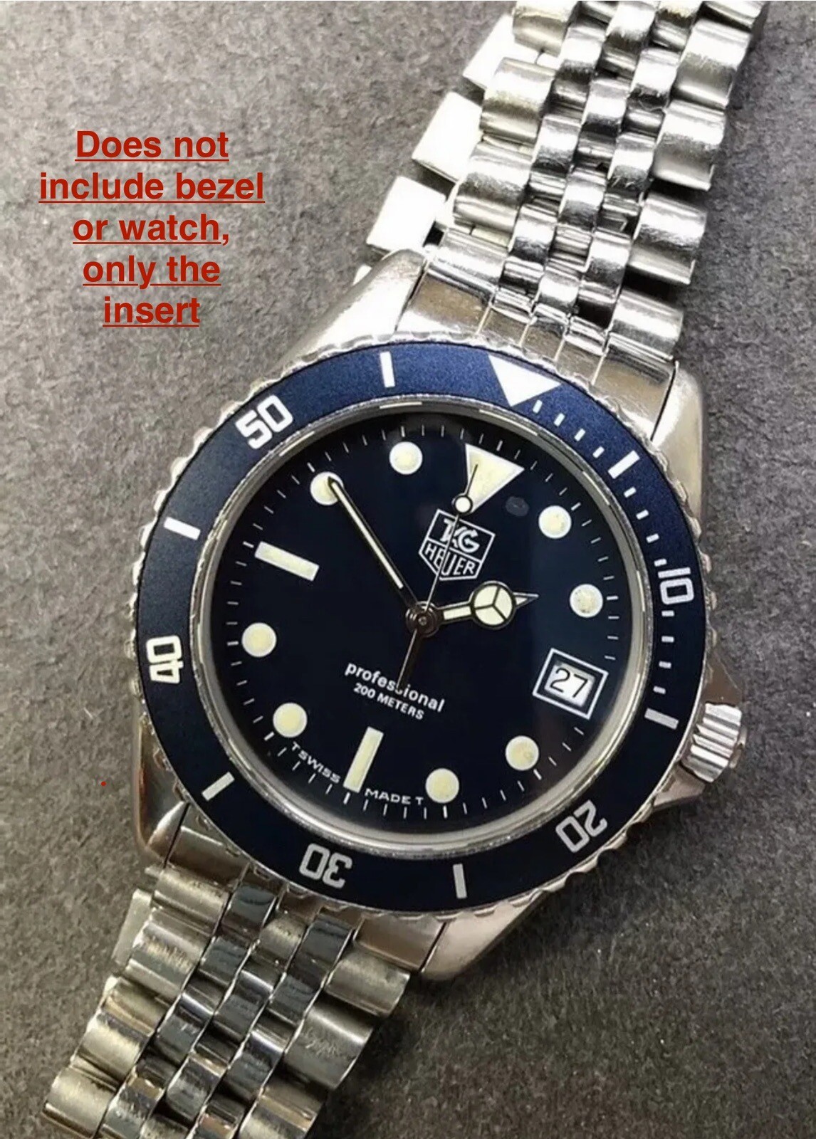 Matte Version: Tag Heuer 1000 Bezel Insert: 980.613 Blue Watch Replacement Part