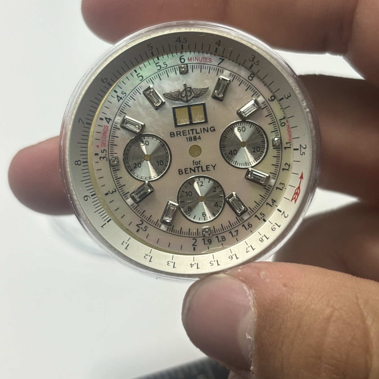 breitling bentley 6.75 Dial MOP BAGUETTE(Custom)(bently Date On 12)