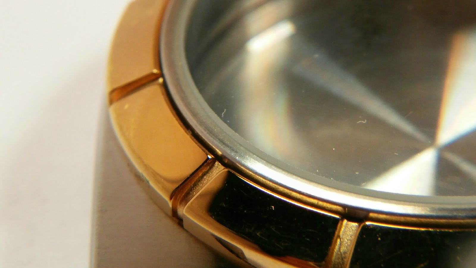 Chrono Case, Push Button, S/S and Gold Color Bezel, Water Resistant SALE!! stain
