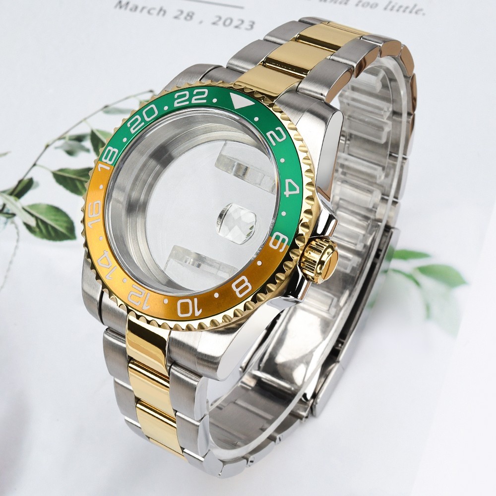 Sapphire Yacht Oyster 40mm Watch Case Bracelet 10ATM For Seiko NH35 Miyota 8215