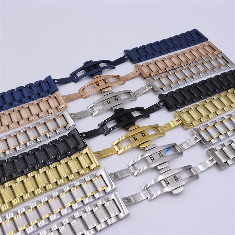 18mm-22mm Universal Stainless Steel Watch Strap Butterfly Clasp Watch Parts