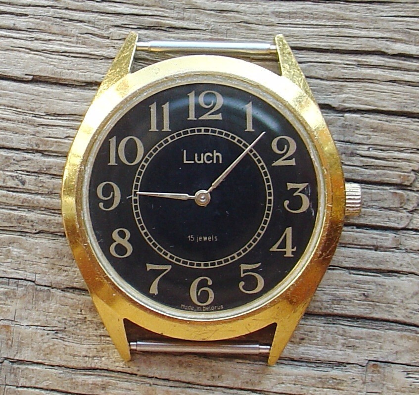 Vintage Mens watch Luch Belarus (USSR) Black Dial