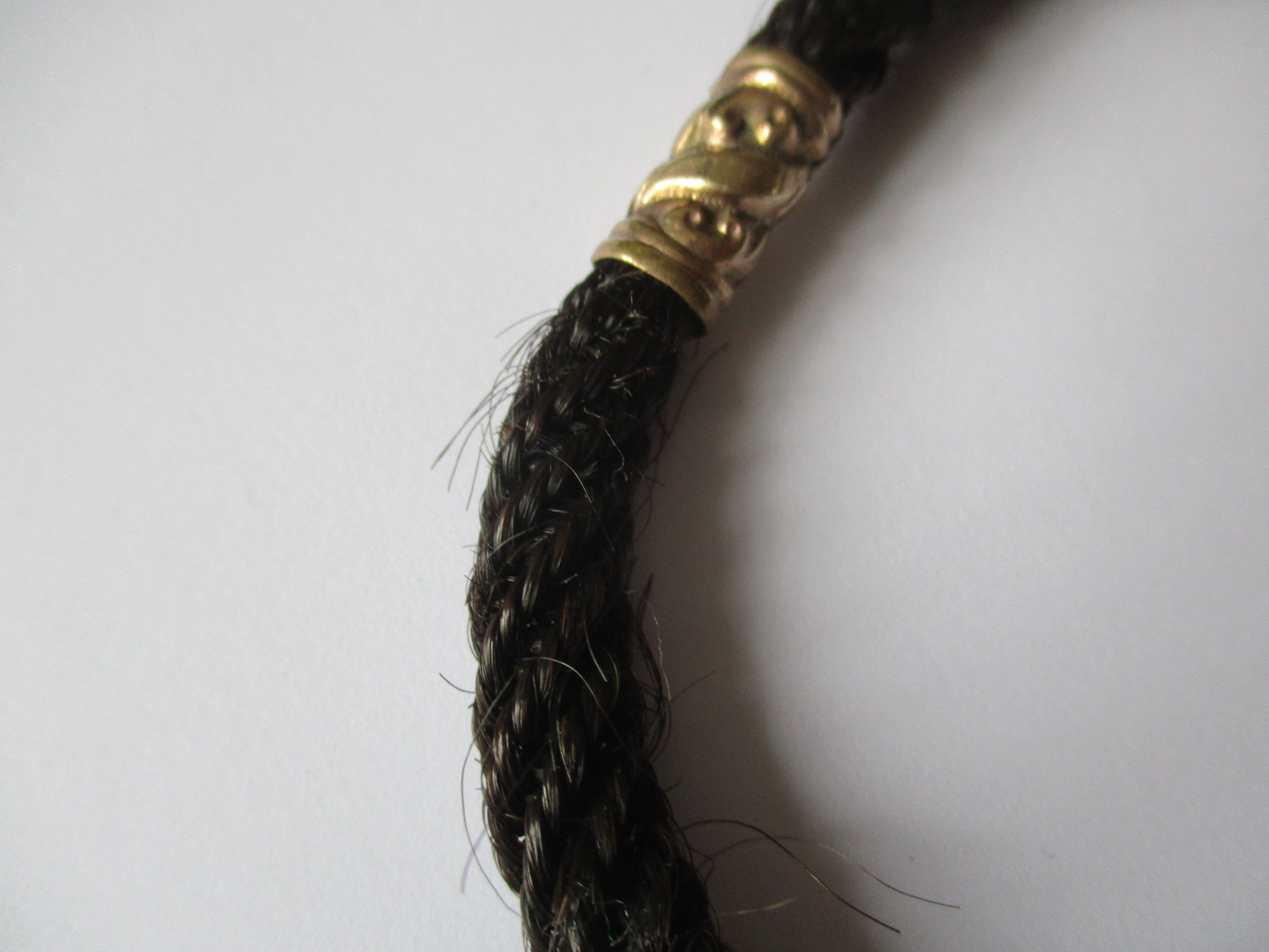 Victorian hairwork Albertina pocket watch chain & winder – mourning jewellery