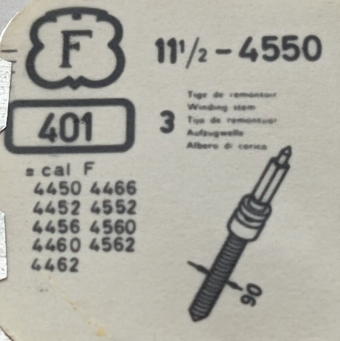 FELSA 11 1/2″ Caliber 4550 Winding Stems Swiss made x 4 pieces Free post