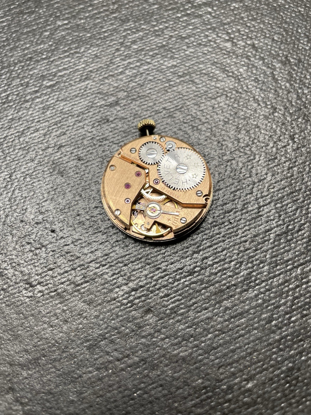 Helvetia Watch Dial Hands and Movement H65 Unitas 6310N Not Running For Parts