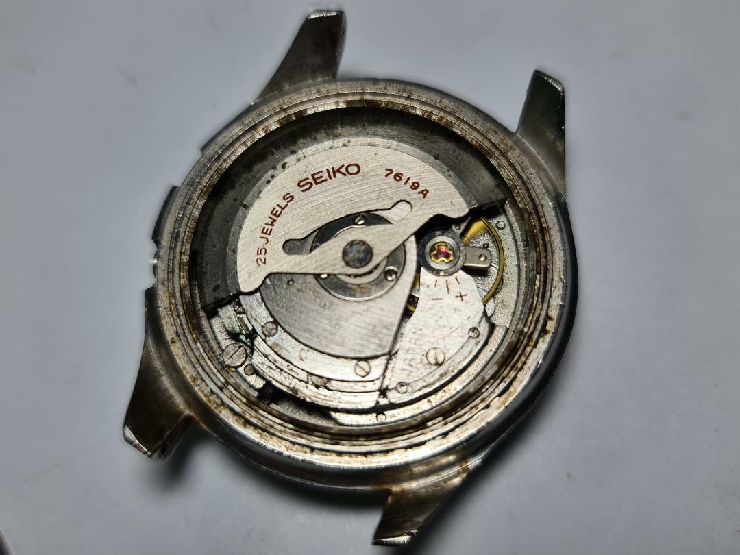 USED WATCH HEAD SEIKO SPORTSMATIC DELUXE DIASHOCK 25 JEWELS 7619-9000 JAN 1967