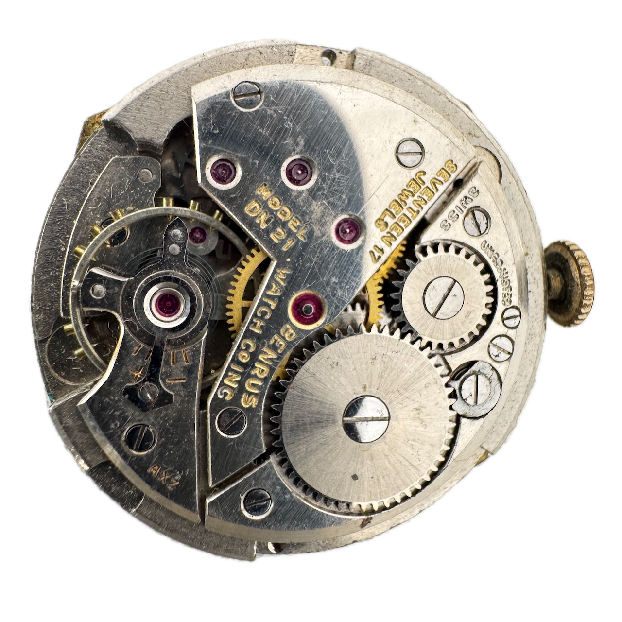 Vintage 26mm Benrus DN21 17 Jewel Mechanical Men’s Wristwatch Movement Swiss