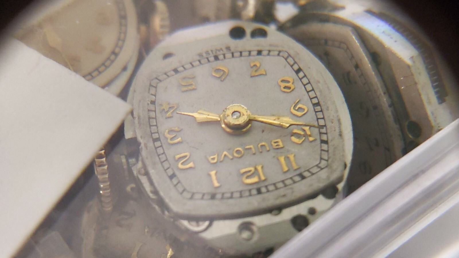 Bulova 5 AB movement for parts, dial, hands, crown. for parts