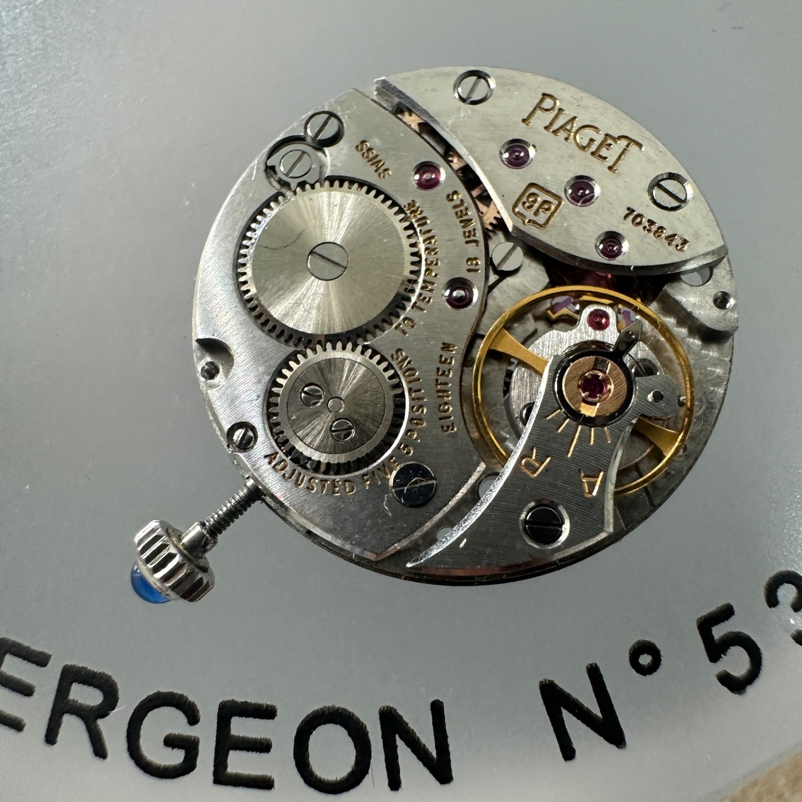 Piaget Watch Movement 9P Not Working With Original Crown And Hands